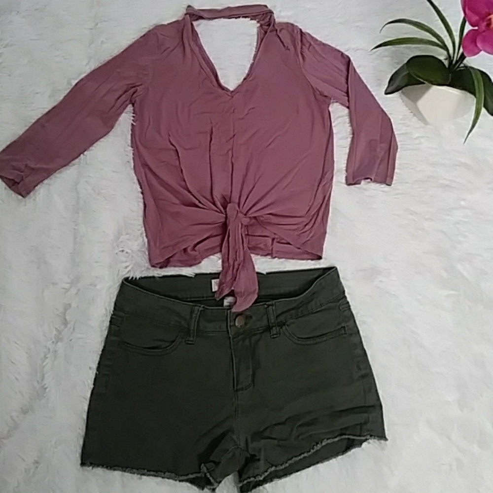 Short verde olivo